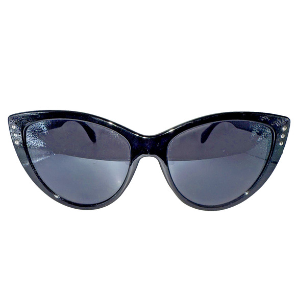 Martha Stewart MS117 Women's Cat Eye Sunglasses Black Rhinestone Glamorous UV400 - Picture 1 of 11